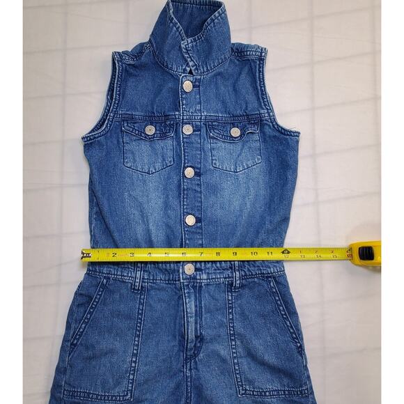 GAP Denim Kids Girl Romper Sz M (8-9) Blue Jean #576879 #721 - Picture 3 of 5
